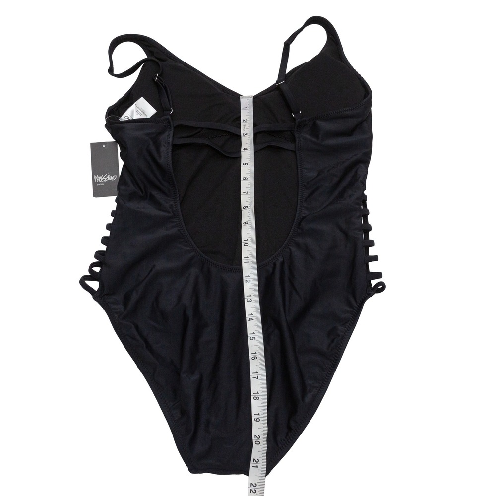 Mossimo One Piece Swimsuit Women XL Black NEW Strappy Side Lattice V-Neck M06794 - Picture 7 of 9